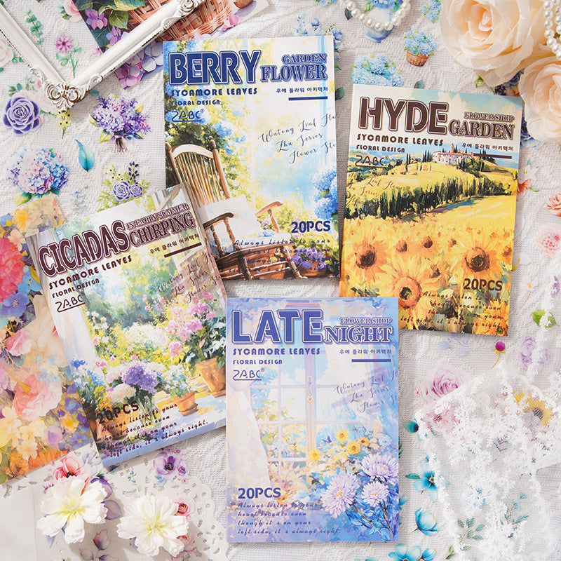 20sheets flower Pre-cut sticker book (MLS25051402)