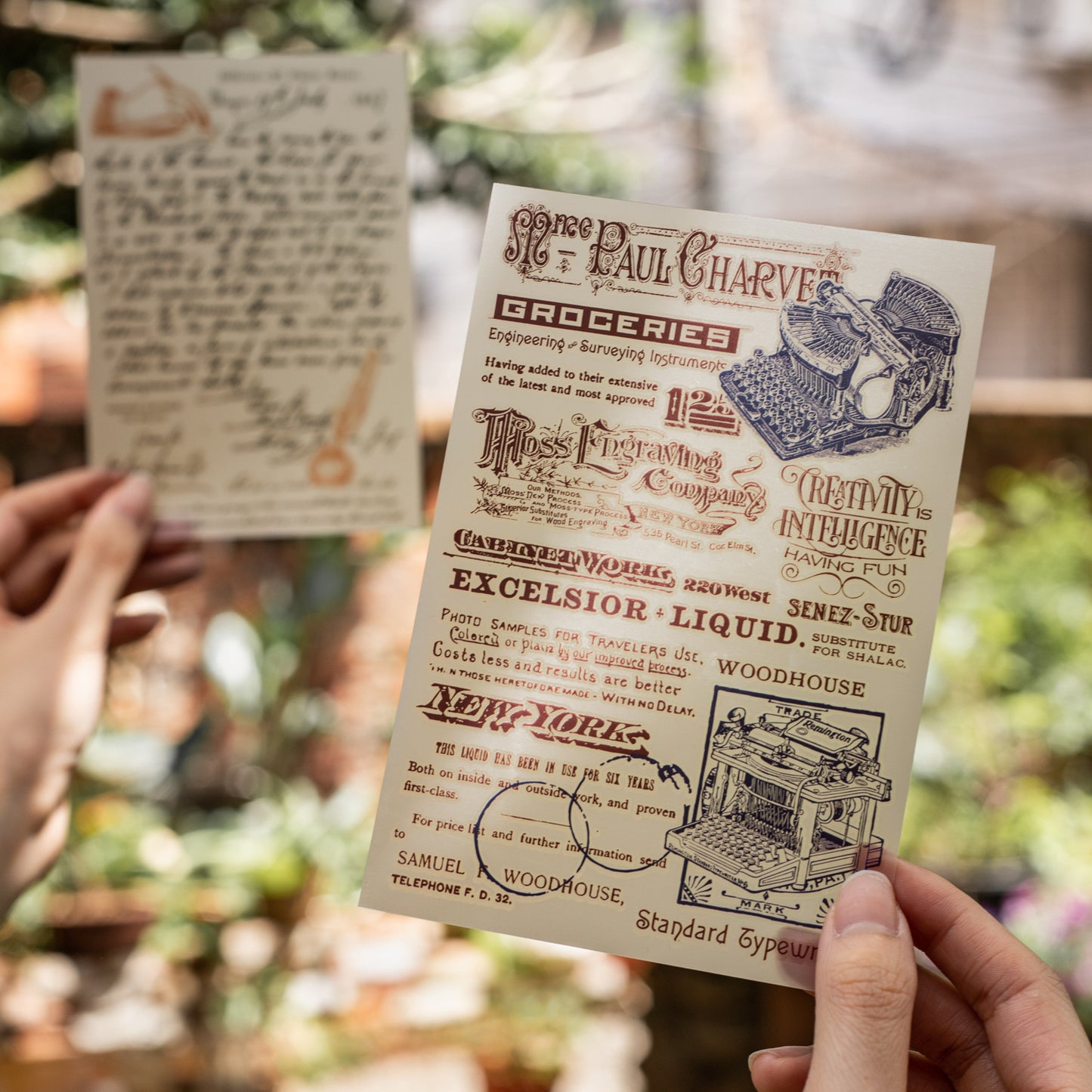 2pcs vintage script sticker pack (MLS25050510)