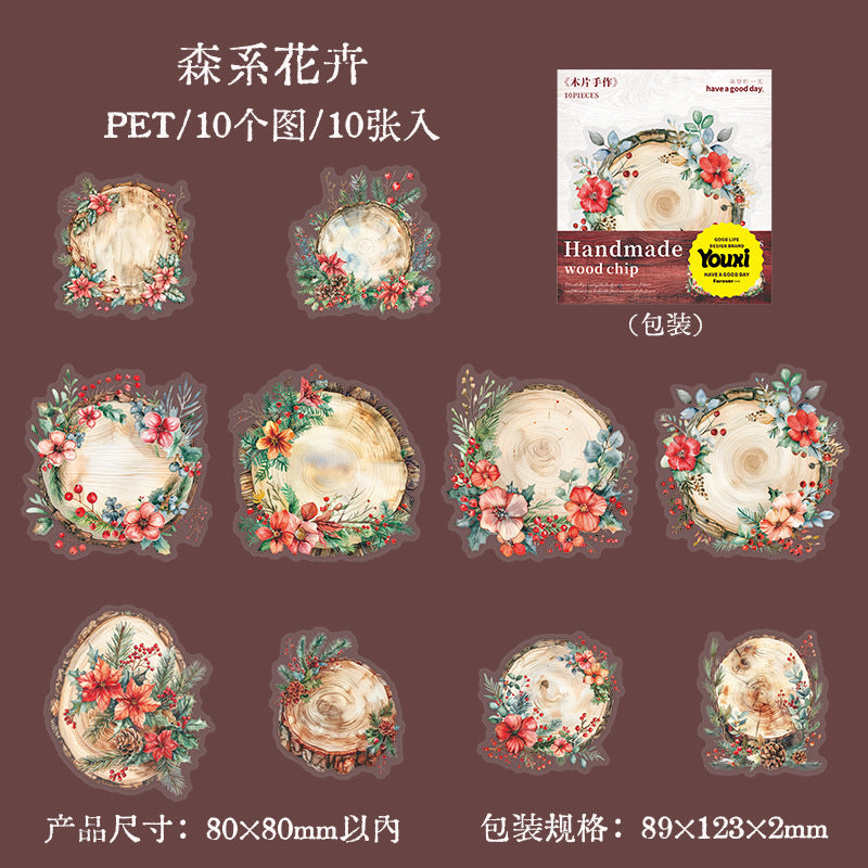 10pcs wood chip sticker pack (MLS25053002)