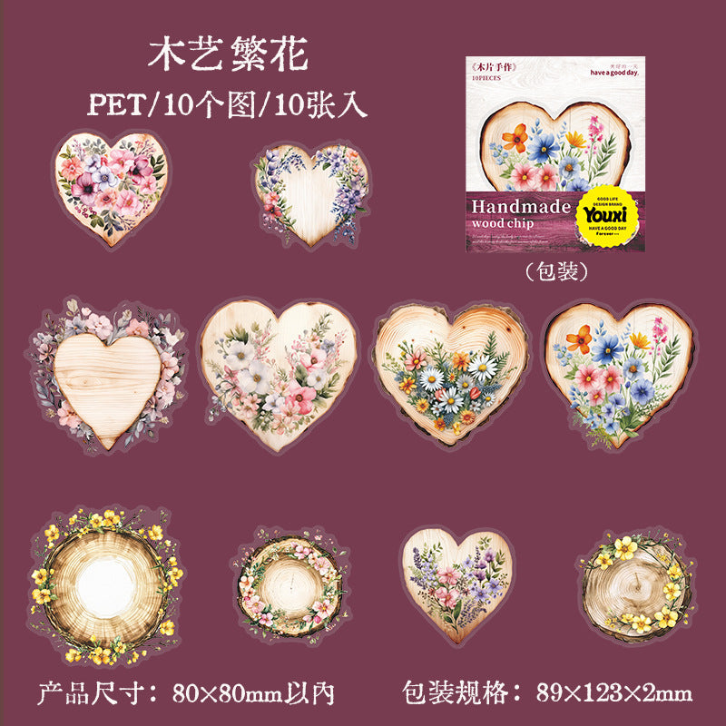 10pcs wood chip sticker pack (MLS25053002)