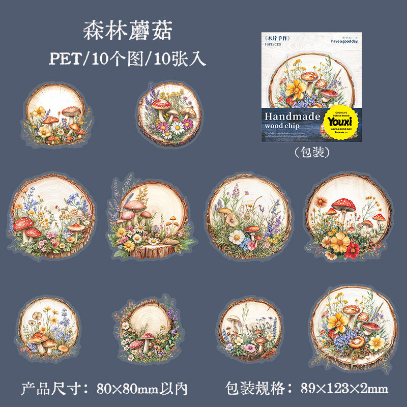 10pcs wood chip sticker pack (MLS25053002)