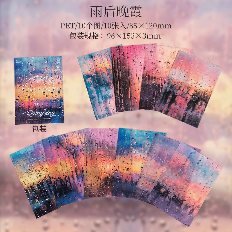 10pcs rainy day sticker pack (MLS25053007)