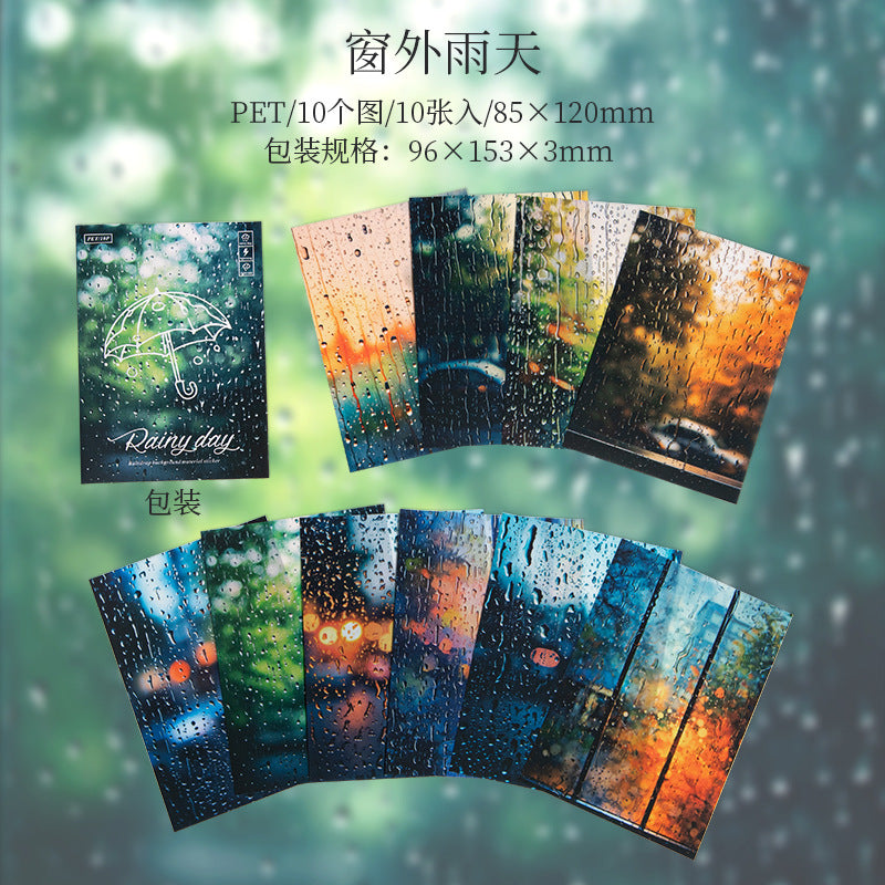 10pcs rainy day sticker pack (MLS25053007)