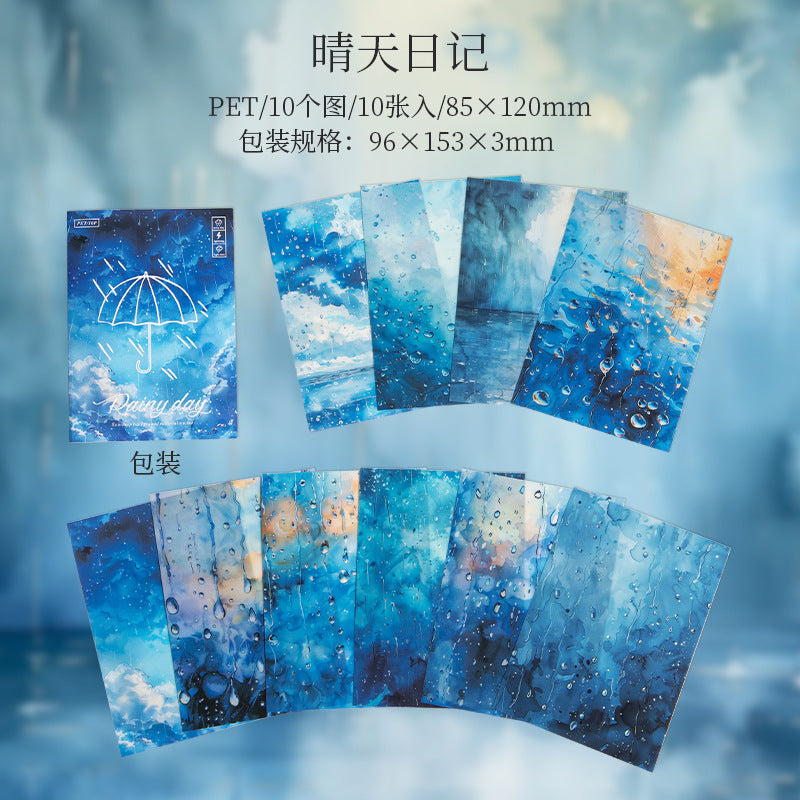 10pcs rainy day sticker pack (MLS25053007)