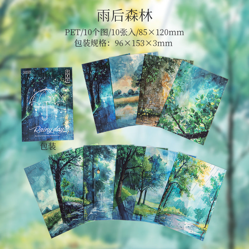 10pcs rainy day sticker pack (MLS25053007)