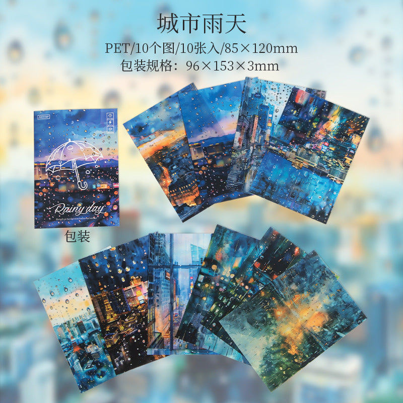 10pcs rainy day sticker pack (MLS25053007)