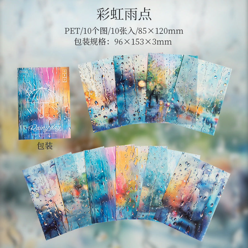 10pcs rainy day sticker pack (MLS25053007)