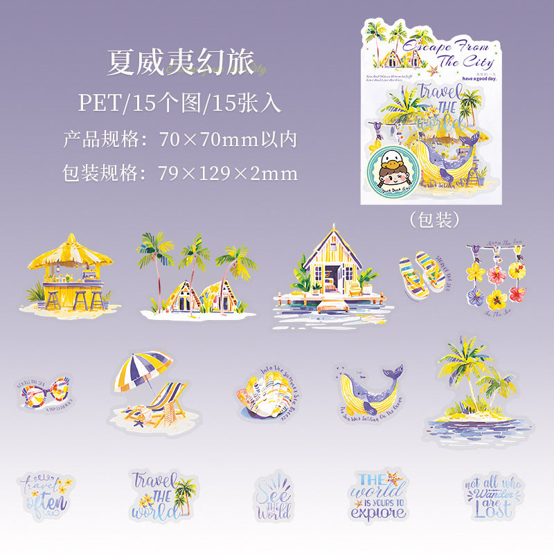 15pcs escape from the city sticker pack (MLS25053101)