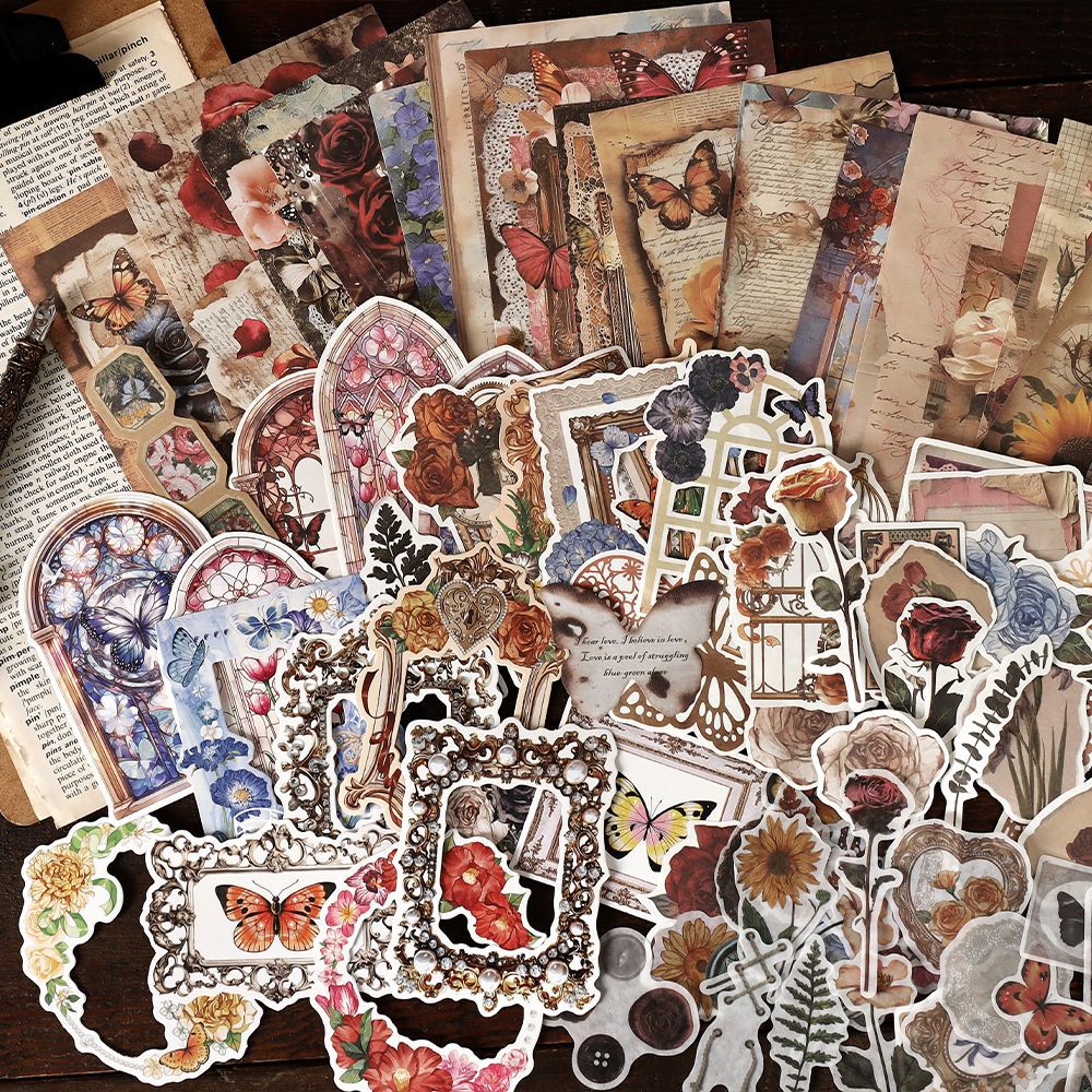 200pcs vintage sticker+paper box (MLP25062506)