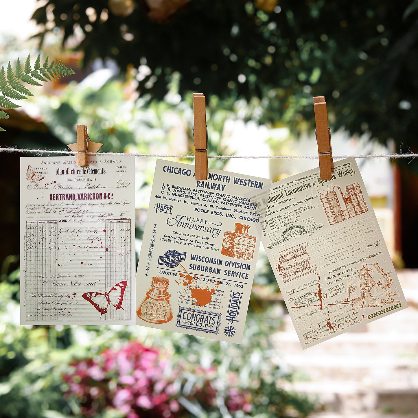 2pcs vintage script sticker pack (MLS25050510)