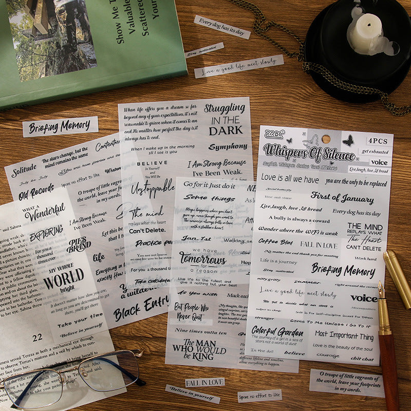 4pcs word sticker pack (MLS25051101)