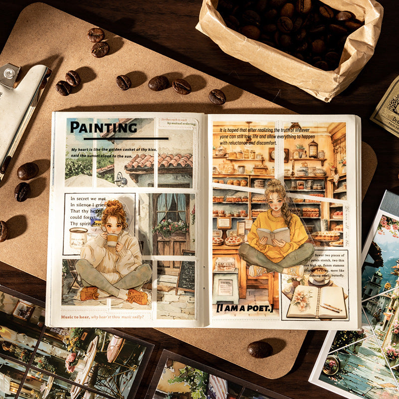 30sheets coffee sticker book (MLTZB25051903)