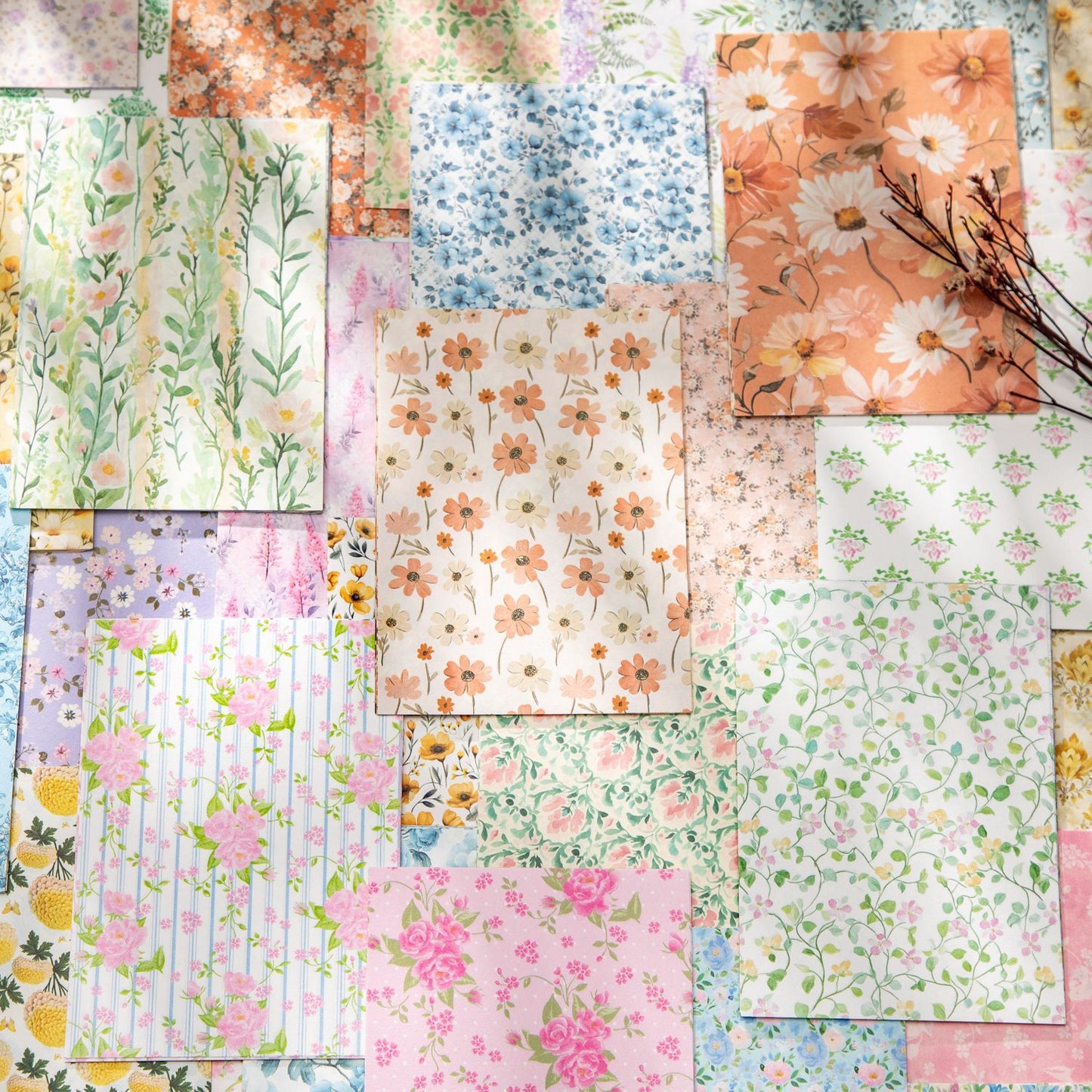 50pcs flower background paper pack (MLP25060604)