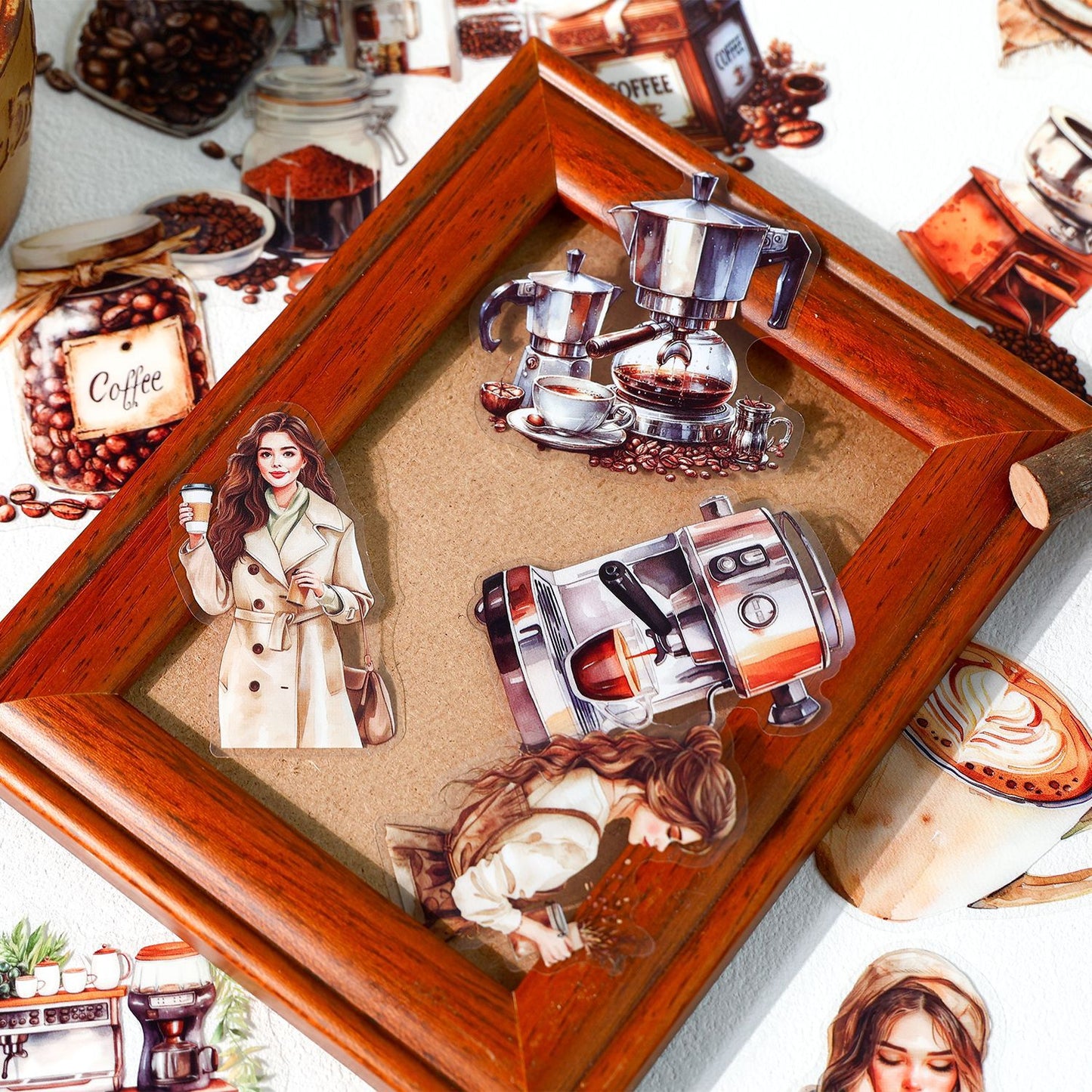 20pcs coffee PET-sticker pack (MLS25062504)