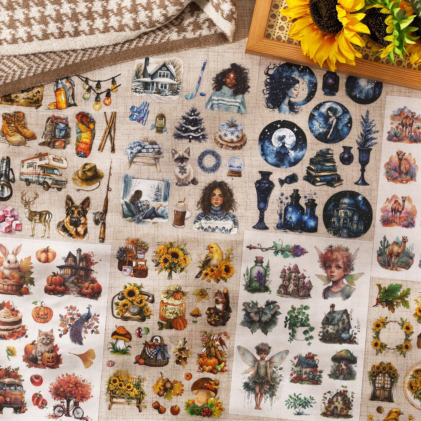 20sheets PET+WASHI sticker book (MLTZB25062308)
