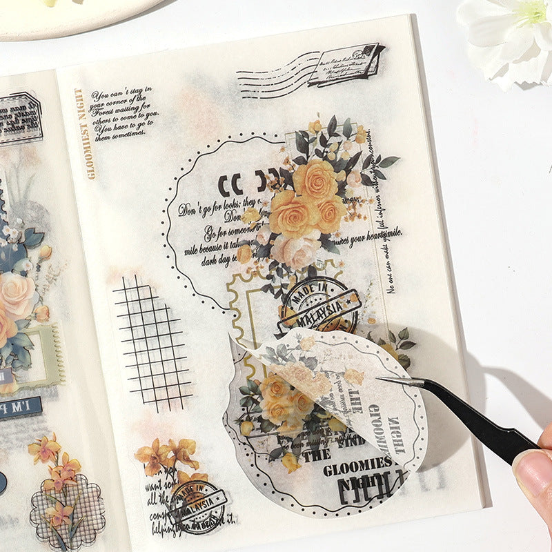 20pcs flower PET+washi sticker book (MLTZB25061005)