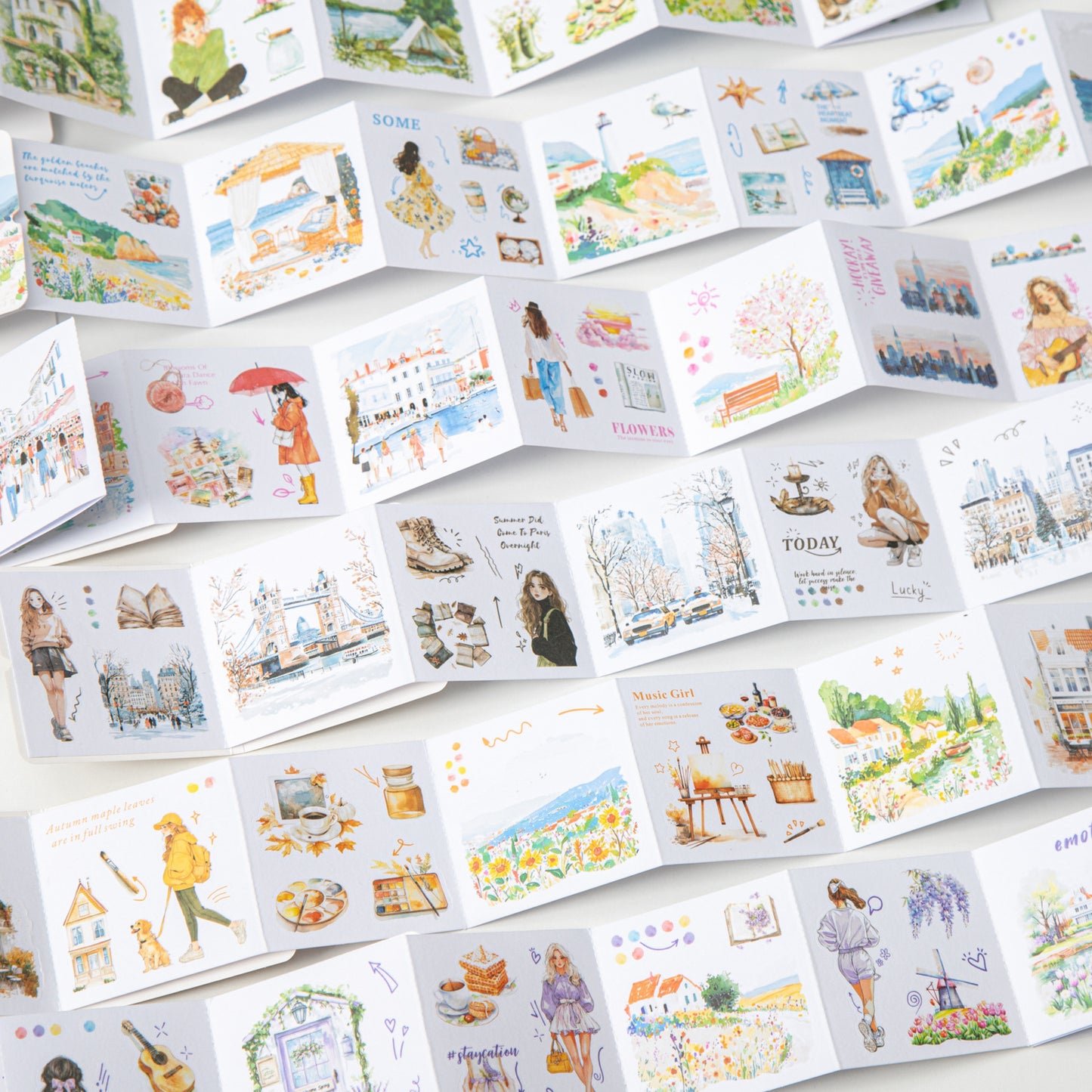 10pcs travel sketchbook pre-cut sticker book (MLTZB25050511)
