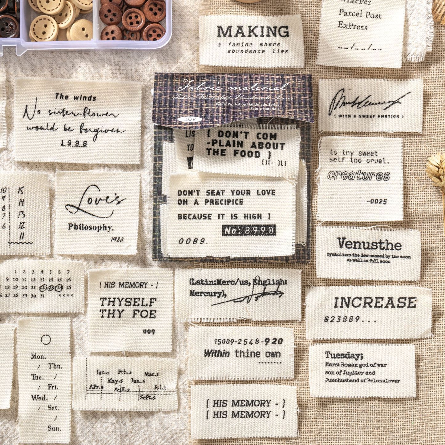 10pcs words cloth (MLC25040903)