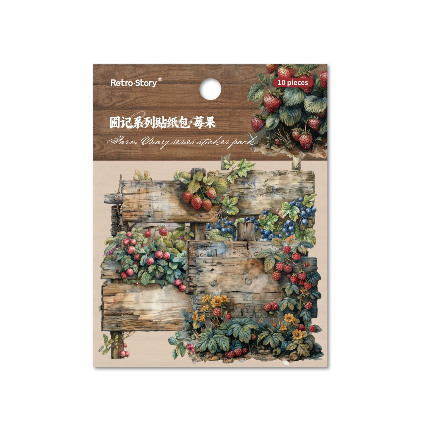10pcs fruit food card sticker pack (MLS25040802)