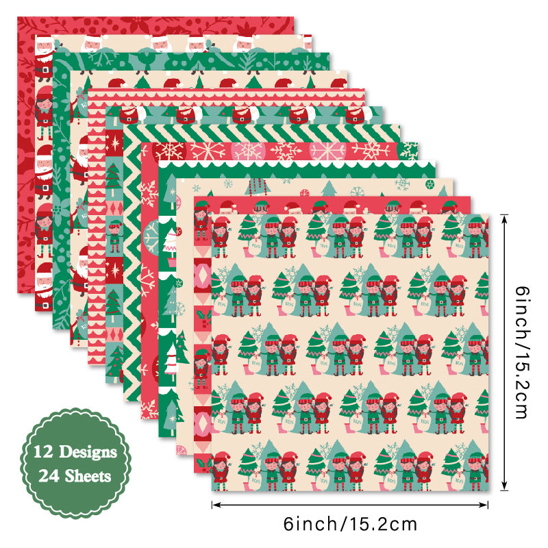 24pcs 6^6in x-mas paper pack (MLP25060704)