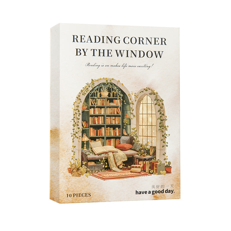 10pcs reading corner by the window sticker pack (MLS25040805)