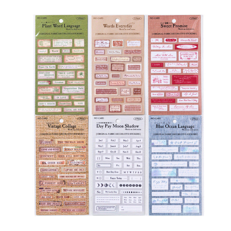 1sheet cloth words sticker pack (MLS25062509)