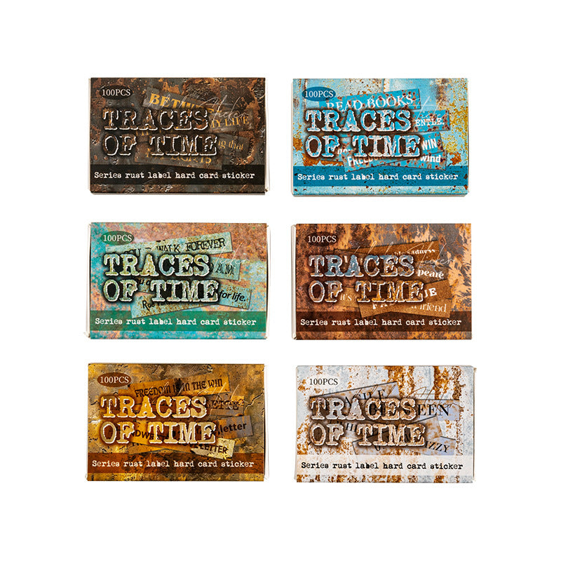 100pcs traces of time words sticker box (MLS25052808)