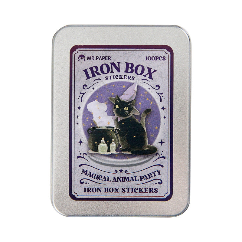 100pcs animal sticker tin box (MLS25060401)