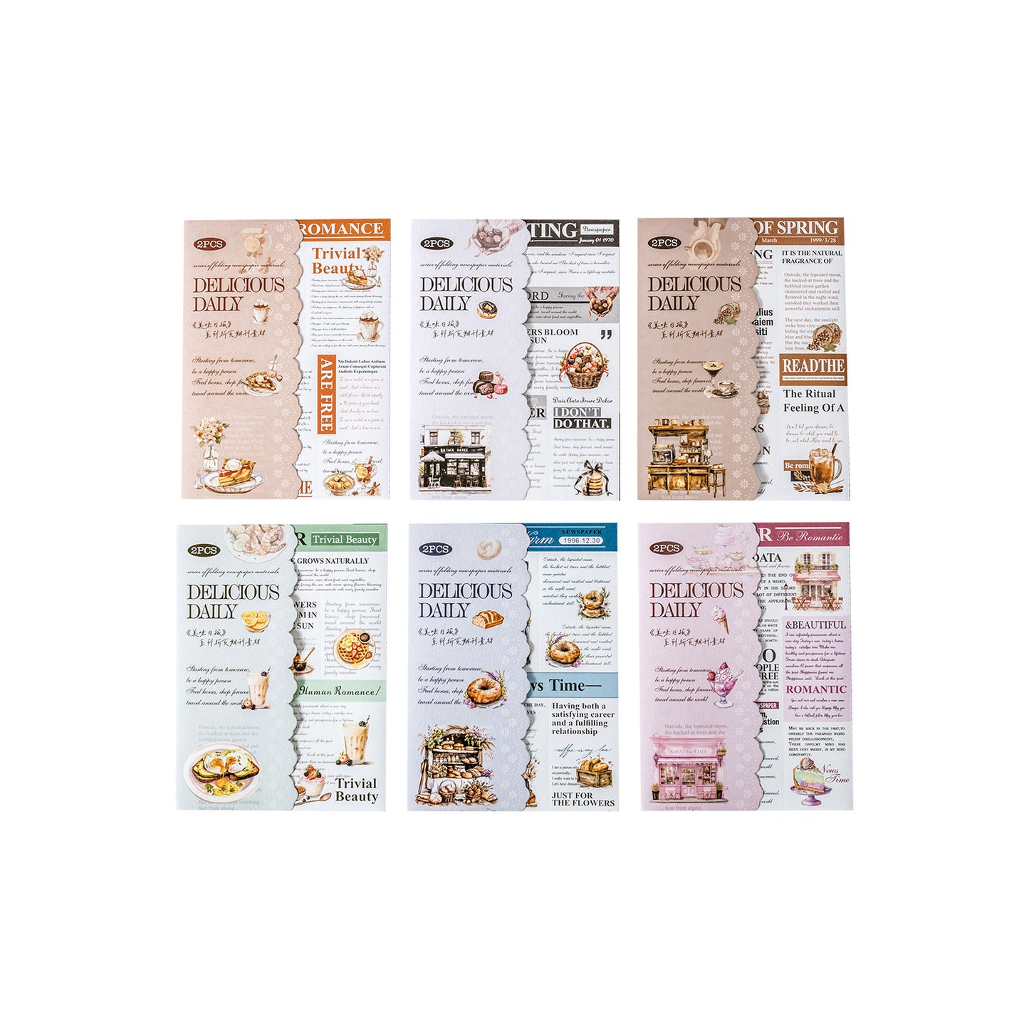 2pcs food newspaper sticker pack (MLS25041505)