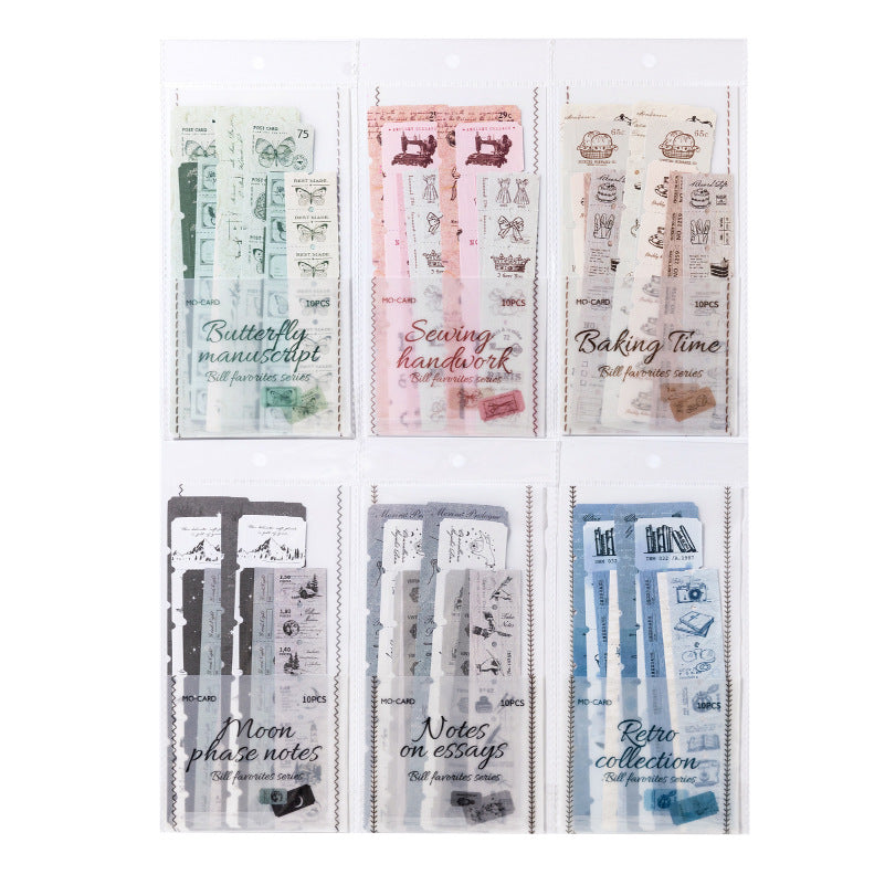 10pcs vintage pre-cut sticker pack (MLS25050509)