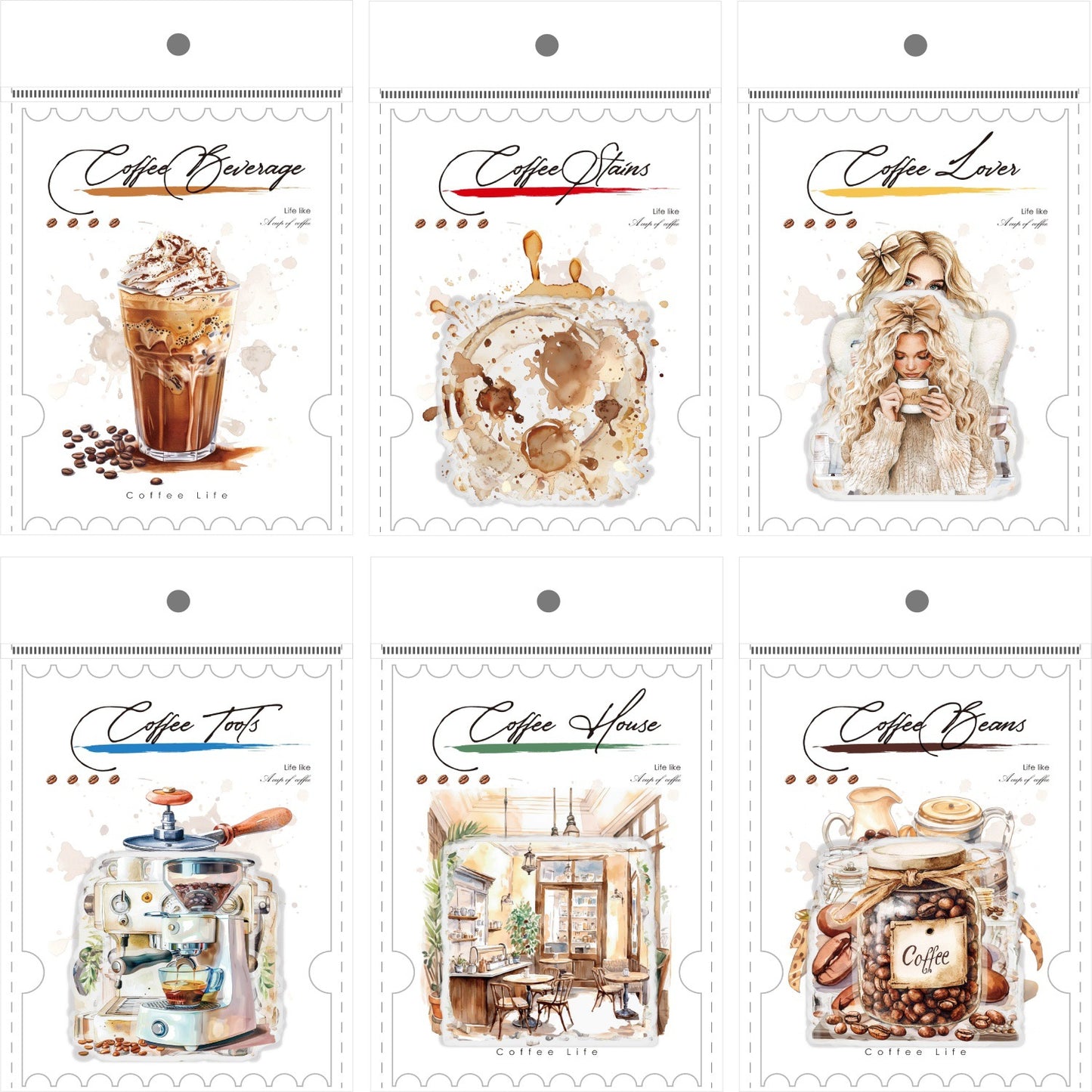 20pcs coffee PET-sticker pack (MLS25062504)
