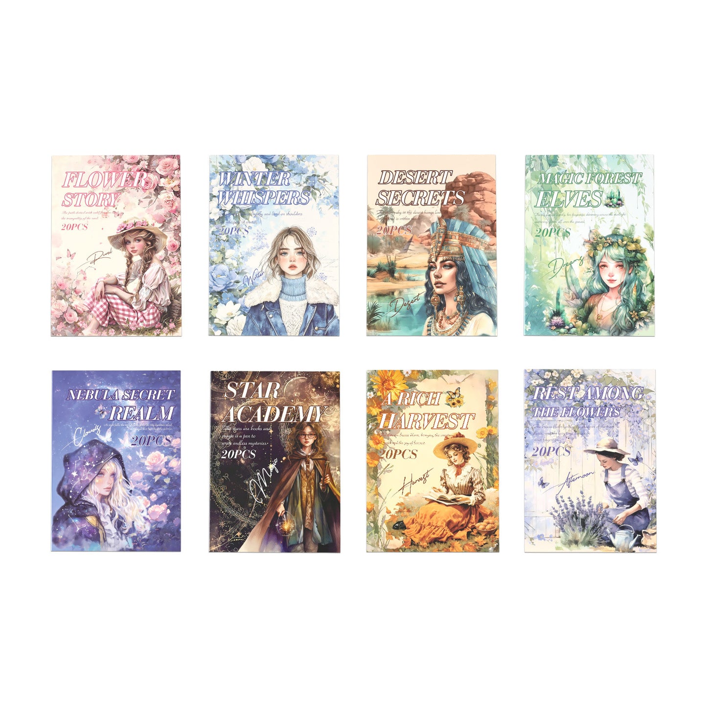 20sheets PET+WASHI sticker book (MLTZB25062308)