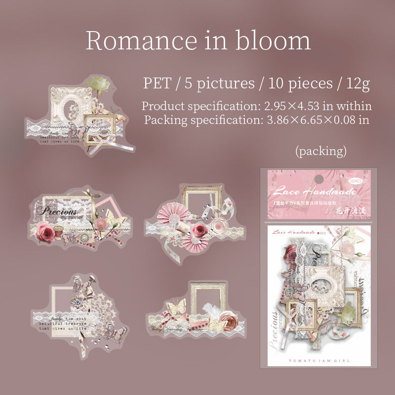10pcs sticker pack Lace Handwork(MLS072303)