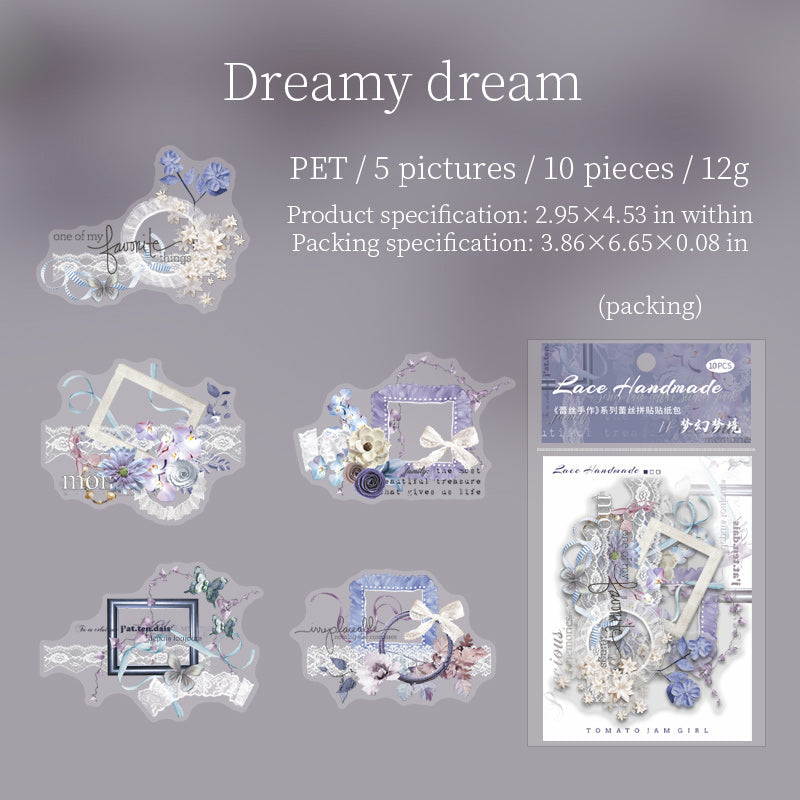10pcs sticker pack Lace Handwork(MLS072303)