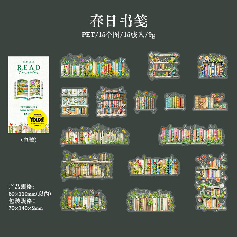 15pcs reading sticker pack (MLS25041002)