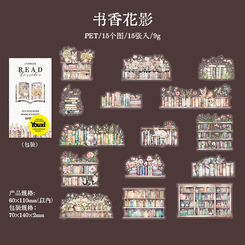 15pcs reading sticker pack (MLS25041002)