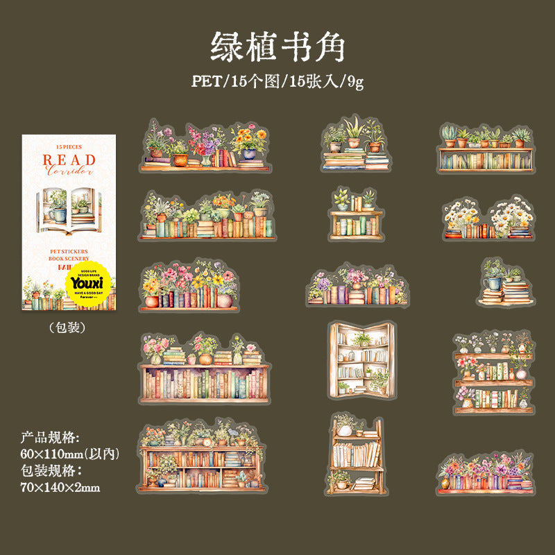 15pcs reading sticker pack (MLS25041002)