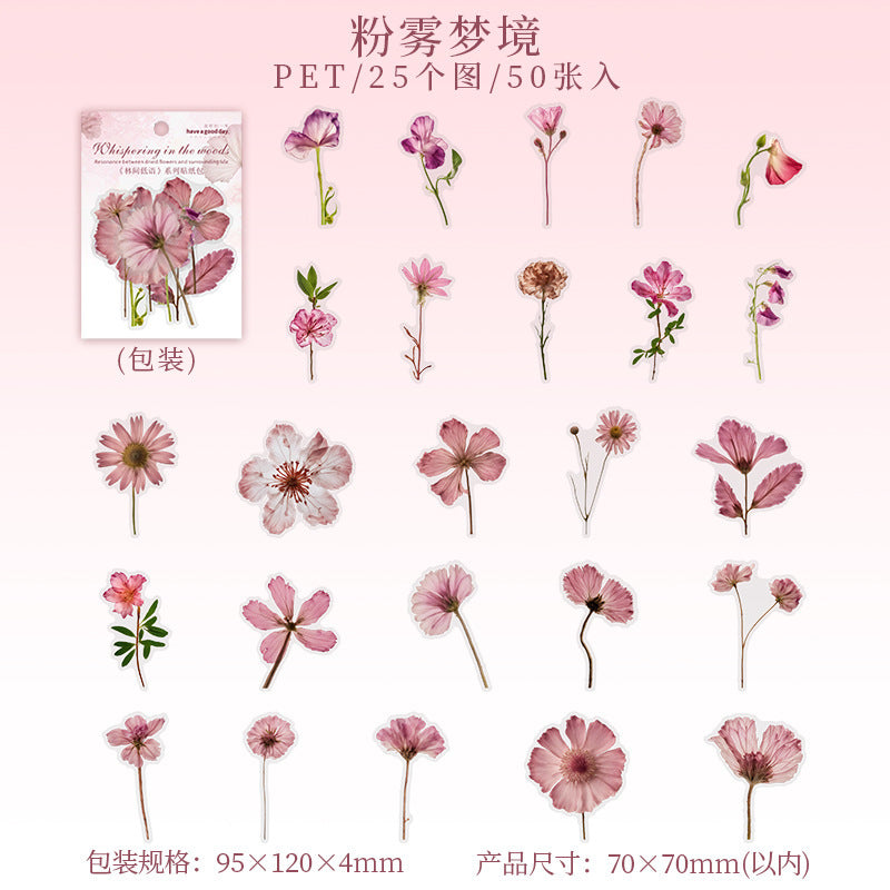 50pcs flower sticker pack (MLS25041802)