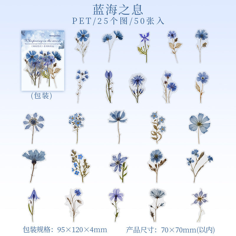 50pcs flower sticker pack (MLS25041802)