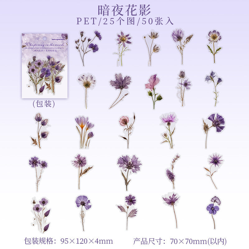 50pcs flower sticker pack (MLS25041802)