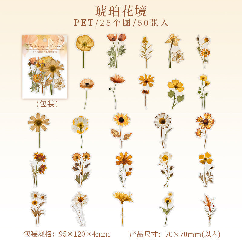 50pcs flower sticker pack (MLS25041802)
