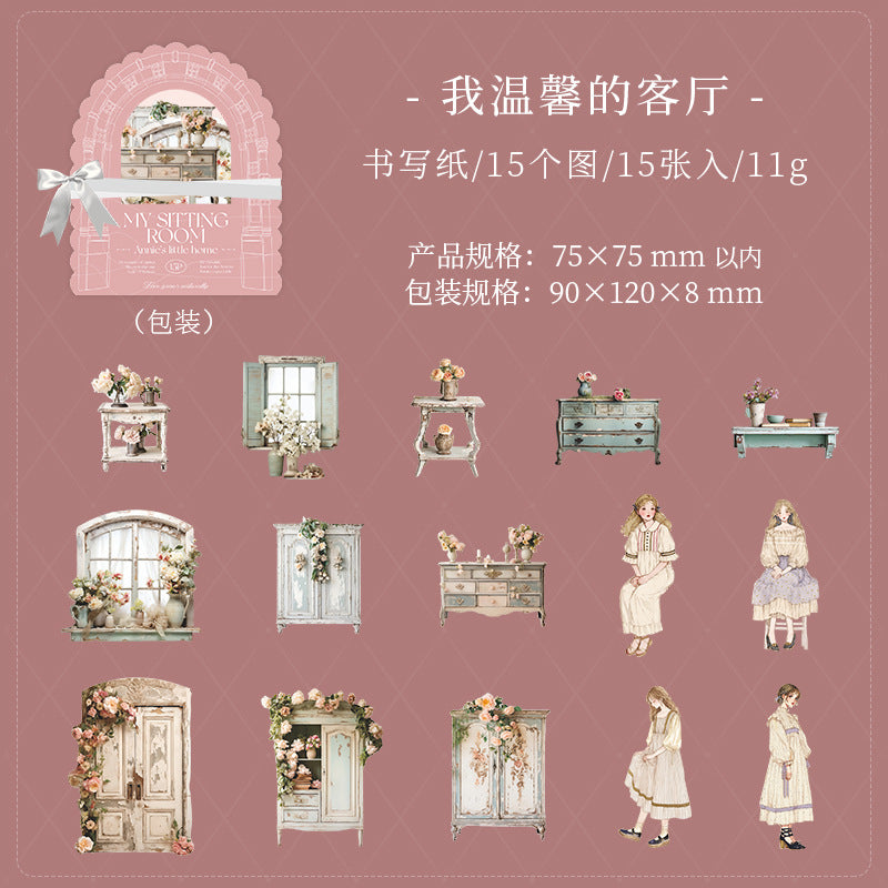 15pcs Annie little home sticker pack (S25042302)