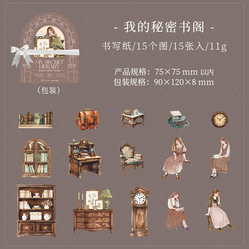 15pcs Annie little home sticker pack (S25042302)