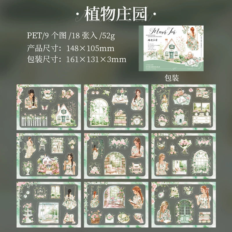 15pcs FLOWER sticker book (MLTZB032807)