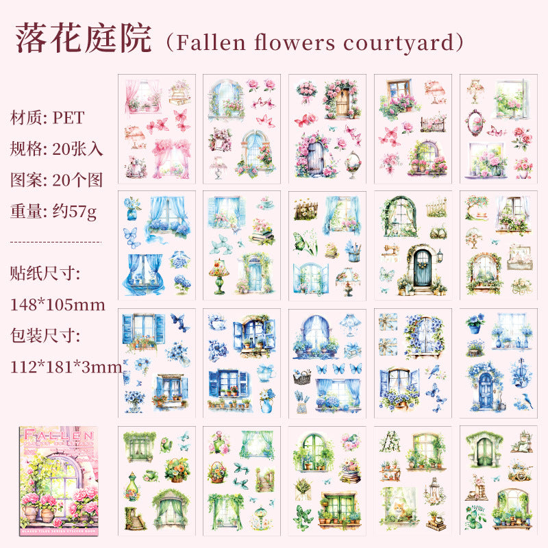 20pcs FLOWER GARDEN PET-sticker book (MLTZB25040205)