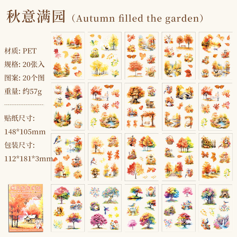 20pcs FLOWER GARDEN PET-sticker book (MLTZB25040205)