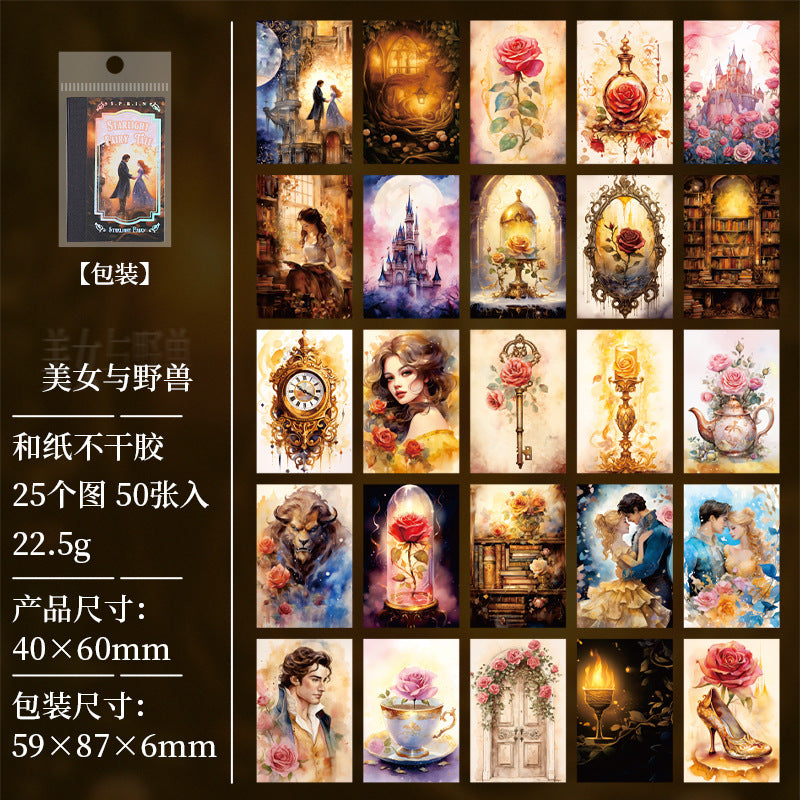 50pcs fairy tale mini sticker book (MLTZB25042303)