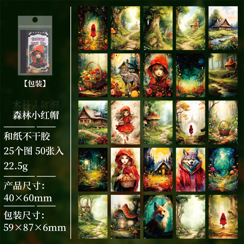 50pcs fairy tale mini sticker book (MLTZB25042303)