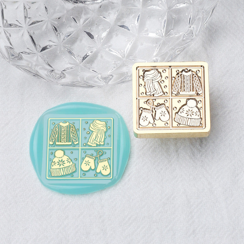 1pc 2.5cm 4section squre wax seal stamp (MLZ25042306)