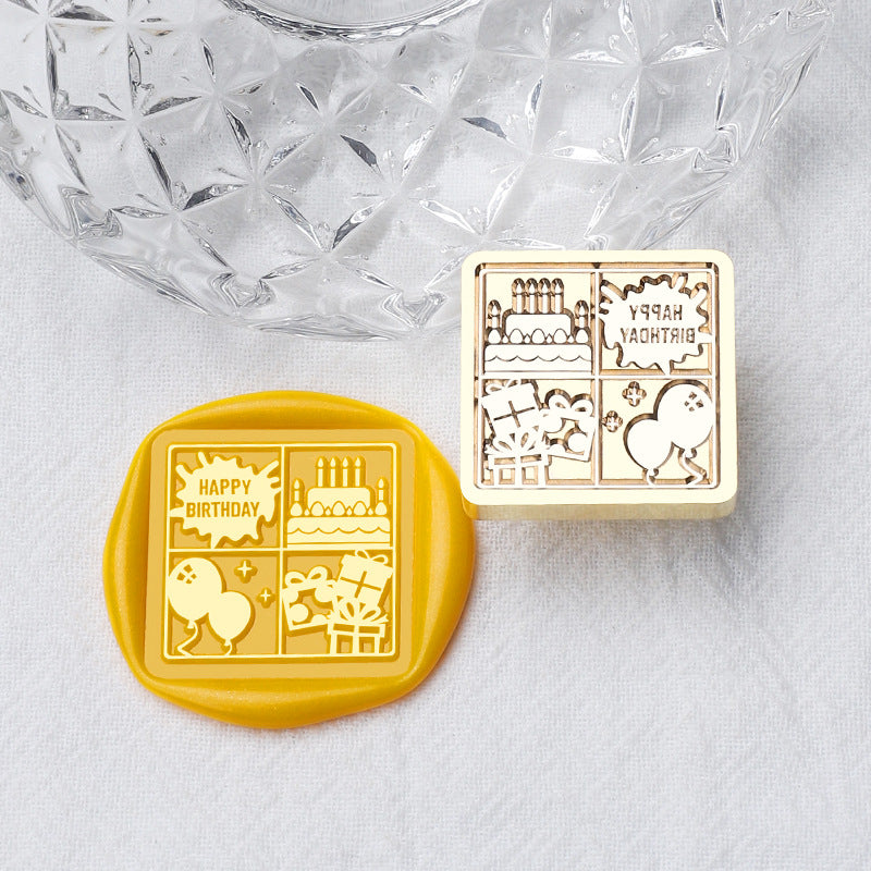 1pc 2.5cm 4section squre wax seal stamp (MLZ25042306)